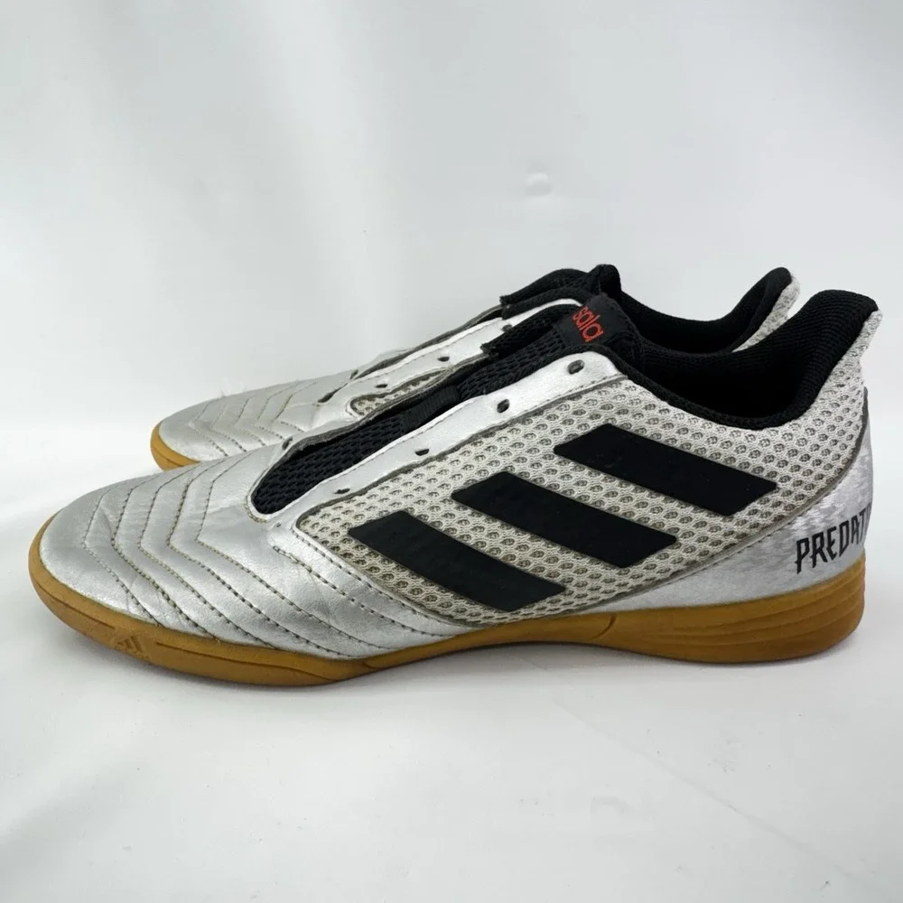 Adidas Predator 19.4 SALA Mens Sz US 4 Silver Black Indoor Soccer Shoes Sneakers